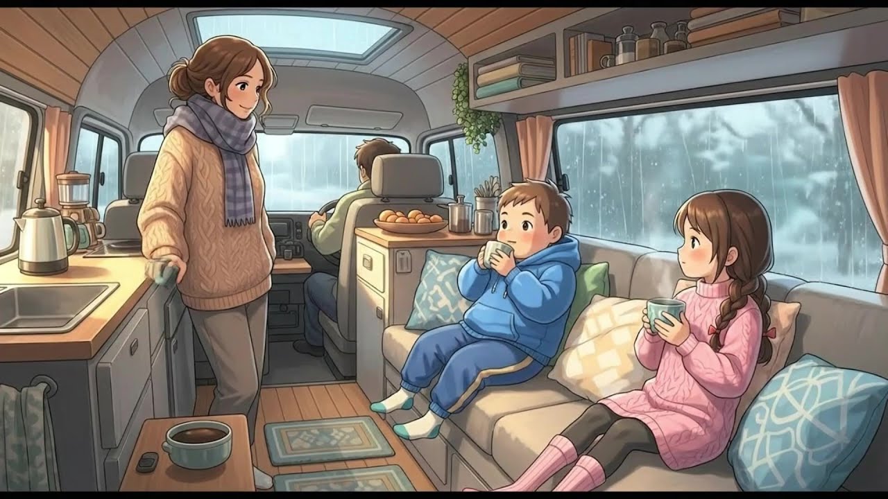 Cozy Mobile Home Anime Adventure  || Ghibli-Inspired Family Van Life Story