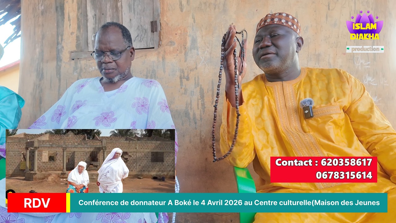 ISLAM DIAKHA Conférence de donnateur A Boké le 4 Avril 2026 au Centre culturelle(Maison des Jeunes)