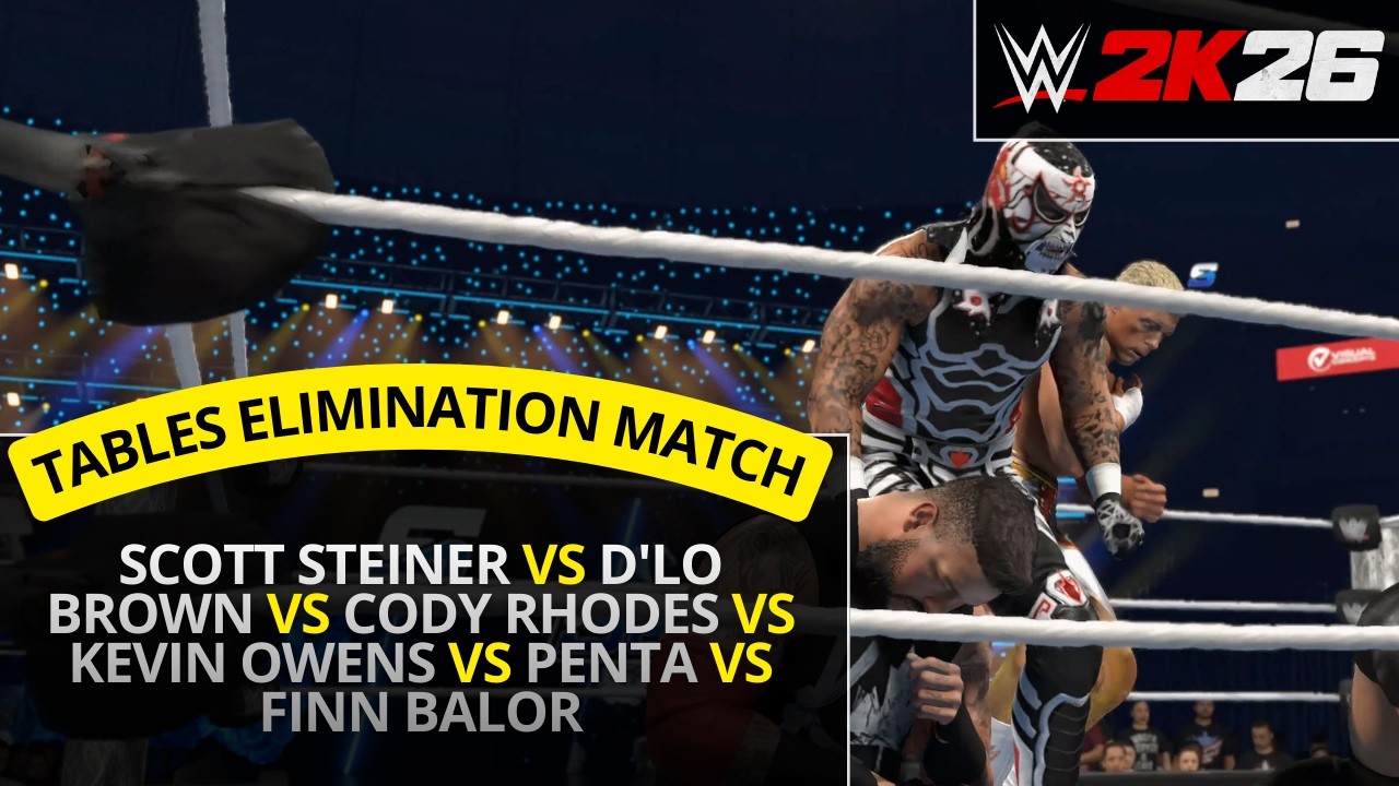 WWE 2K26 – Коди Роудс против Кевина Оуэнса против Финна Балора против Скотта Штайнера против Пент...