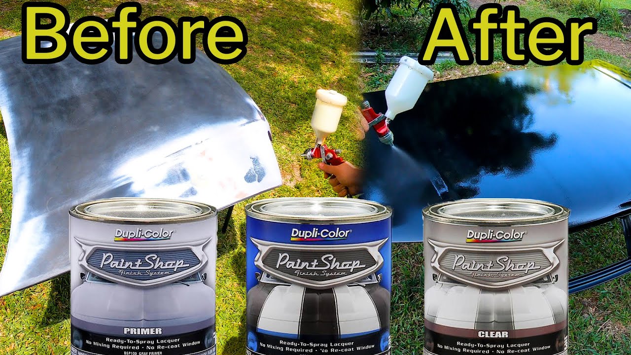 Duplicolor Paint shop, DIY paint job with All 3 stages. Primer, Color and Clear