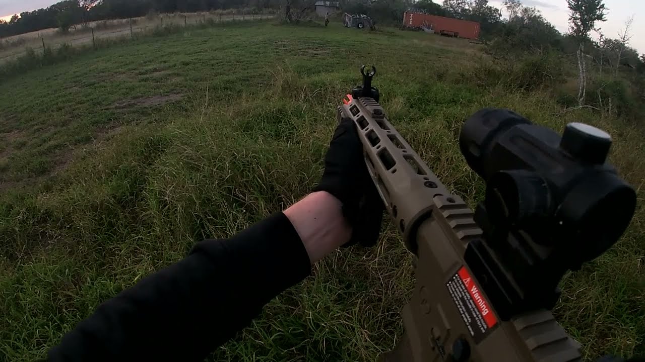 Ares Amoeba AM009 Gameplay at Beeville Airsoft