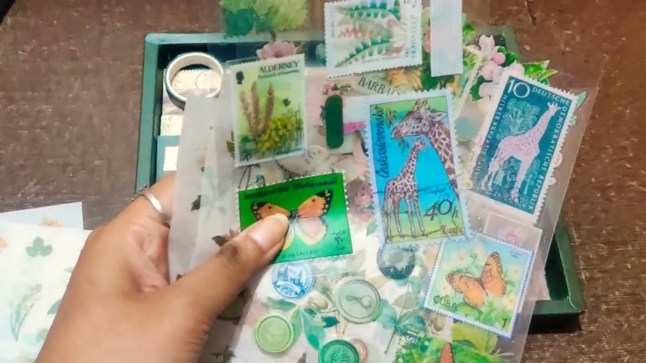 Unboxing scrapbook supplies kit from Amazon (green)