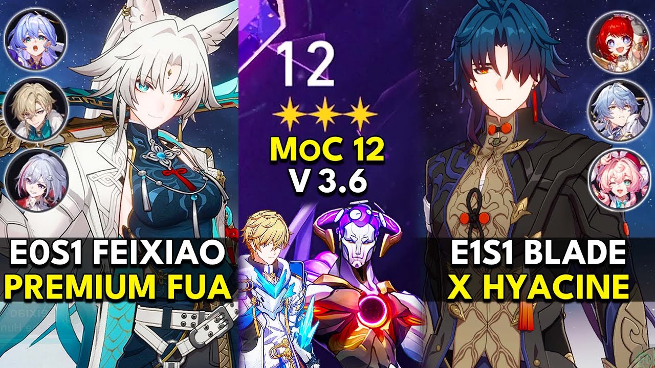 E0S1 Feixiao FUA & E1S1 Blade x Hyacine | Memory of Chaos Floor 12 (3 Stars) | Honkai: Star Rail 3.6