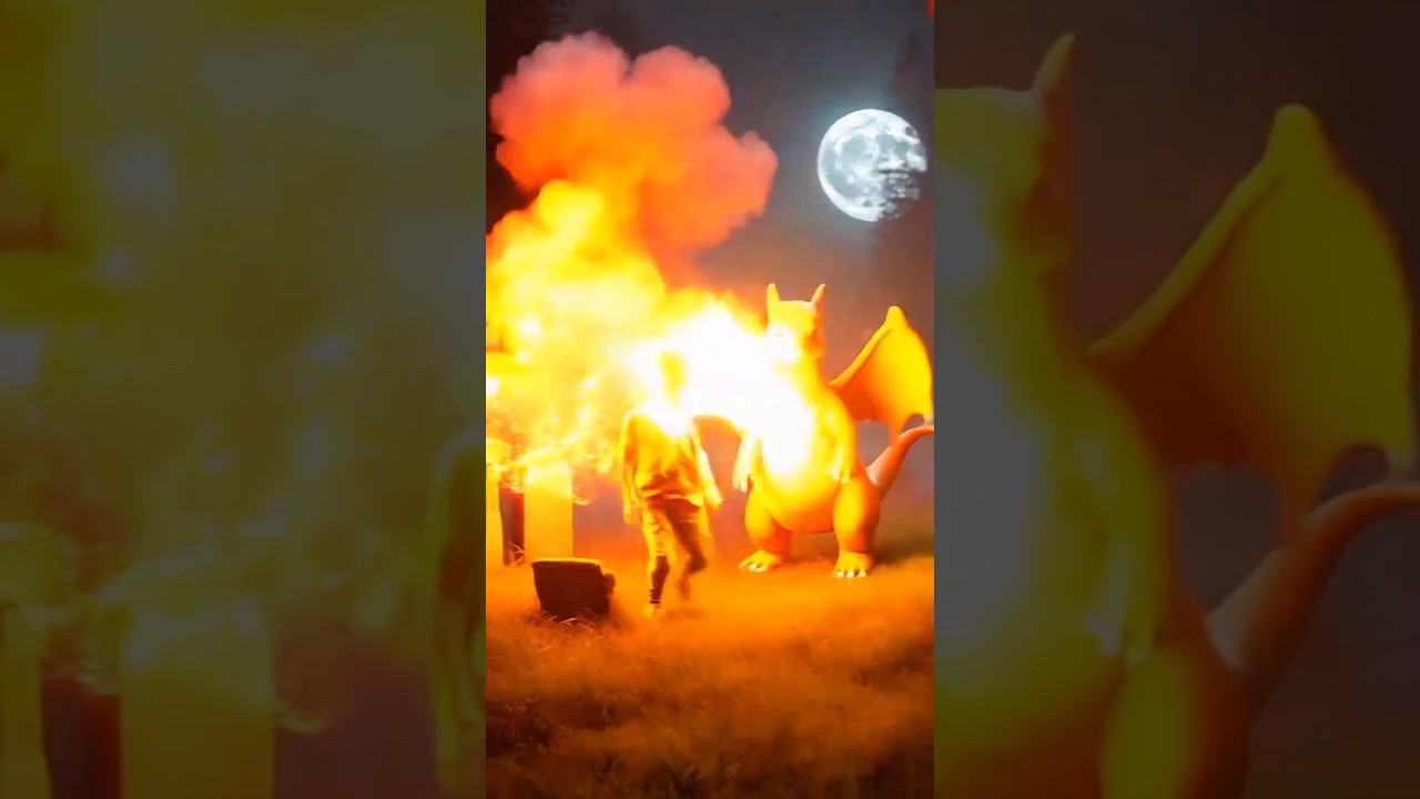 कब्रिस्तान में Charizard का Fire Breath