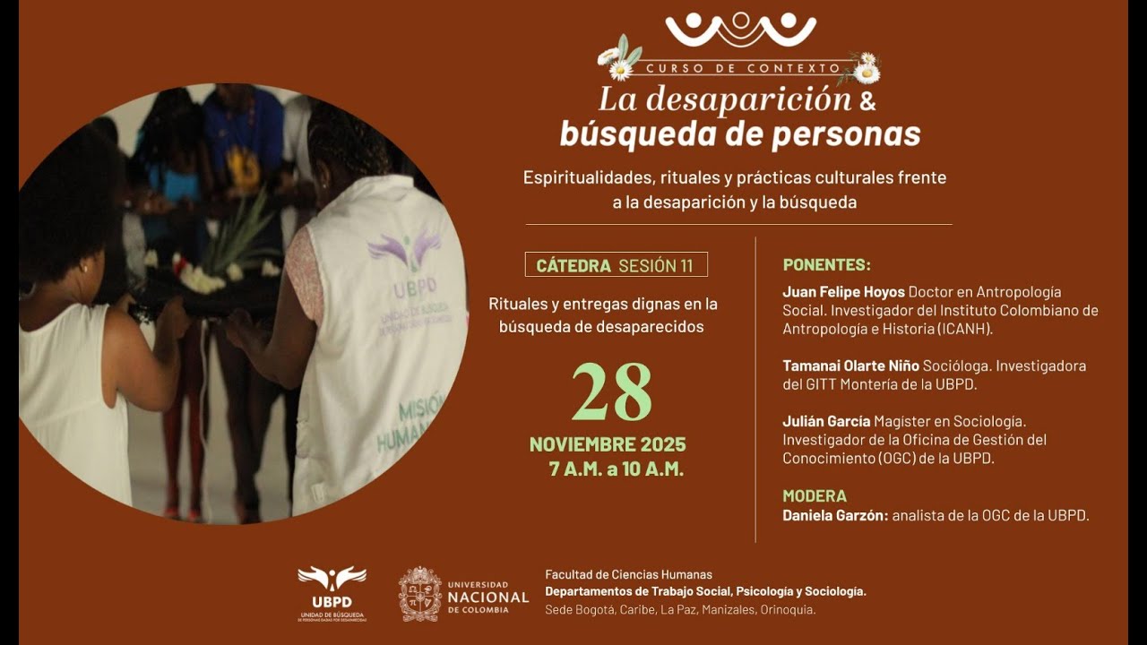 Sesión 11. Rituales y entregas dignas en la búsqueda de desaparecidos.