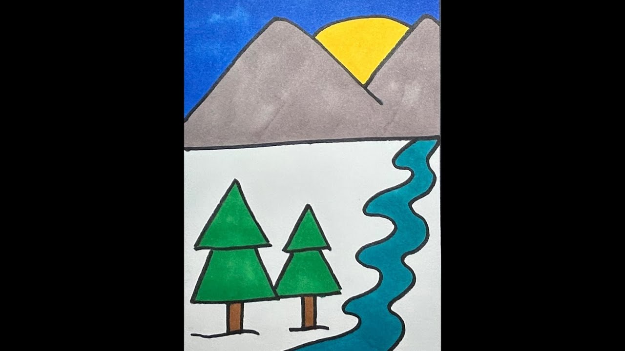 How To Draw Winter Scenery Easy Step By Step | Drawing Polar Landscape For Beginners Very Easy