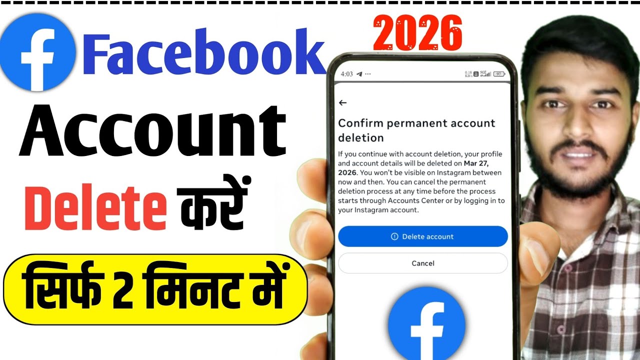Facebook Account Delete Kaise Kare 2026 | Facebook ID Permanently Delete Step by Step (Hindi)