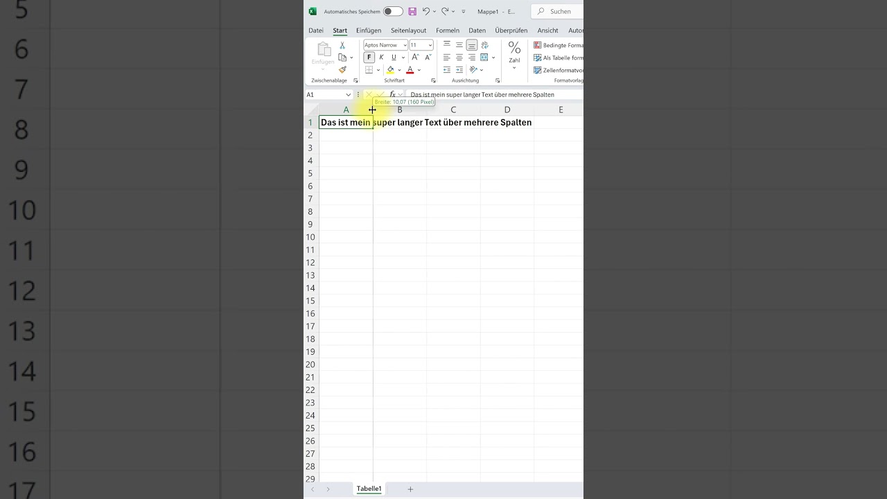 Excel &ndash; 3 L&ouml;sungen f&uuml;r zu langen Text