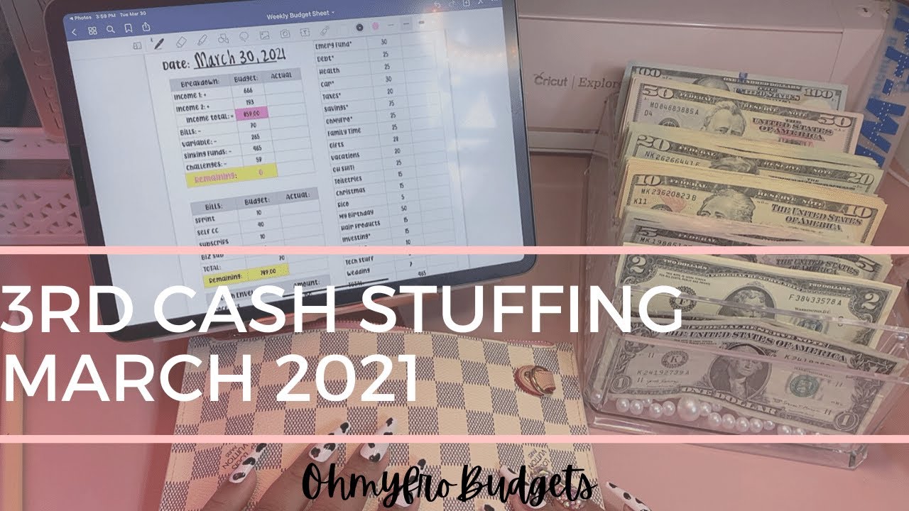 Cash Envelope Stuffing | March 2021 | Paycheck #3 | Entrepreneur | APRIL MAKE IT RAIN CHALLENGE