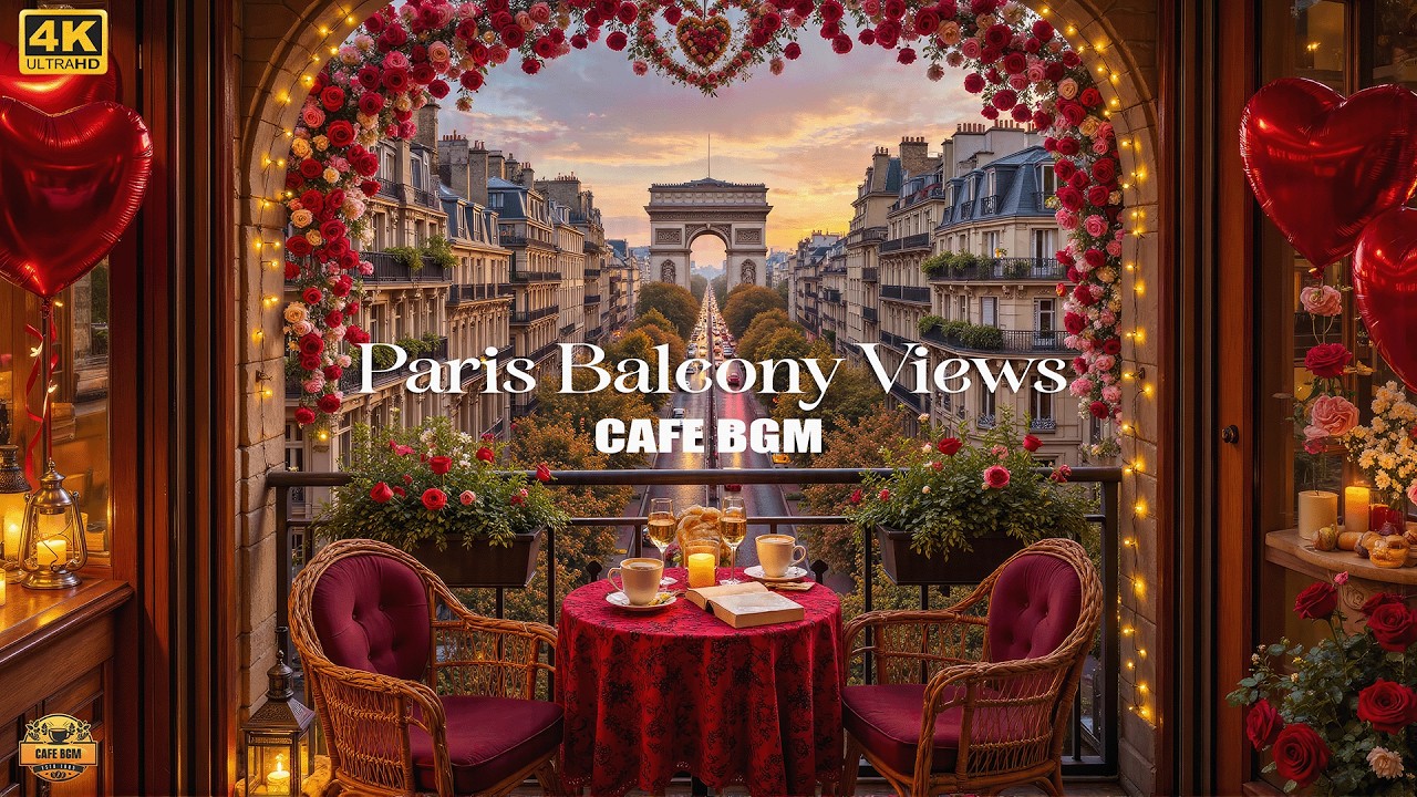 Valentine Balcony Jazz Above Paris ☕ Caf&eacute; Jazz Ambience for Intimate Evenings, Calm Romance