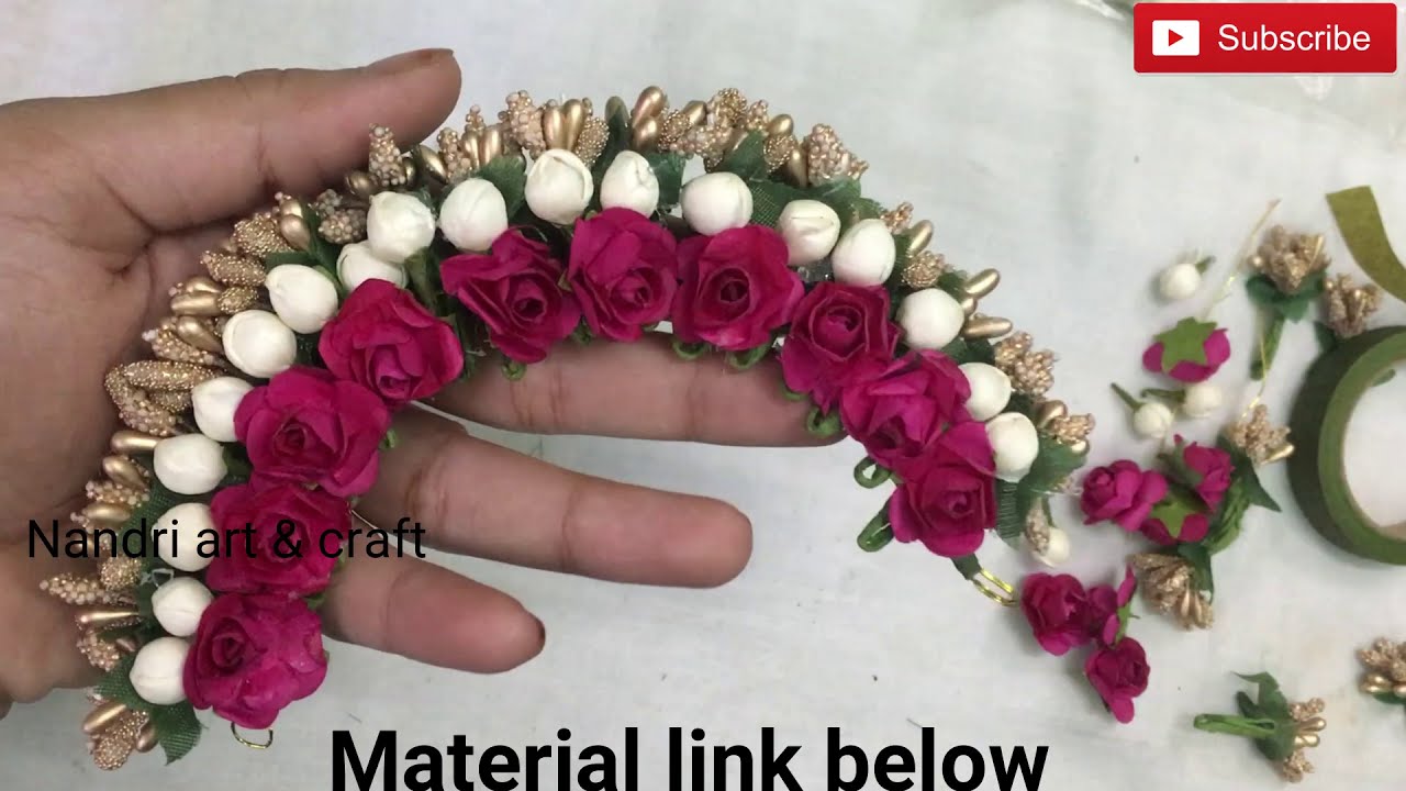 Latest bridal 3 layer flower veni making at home | bridal hair accessory making @NandriArtcraft