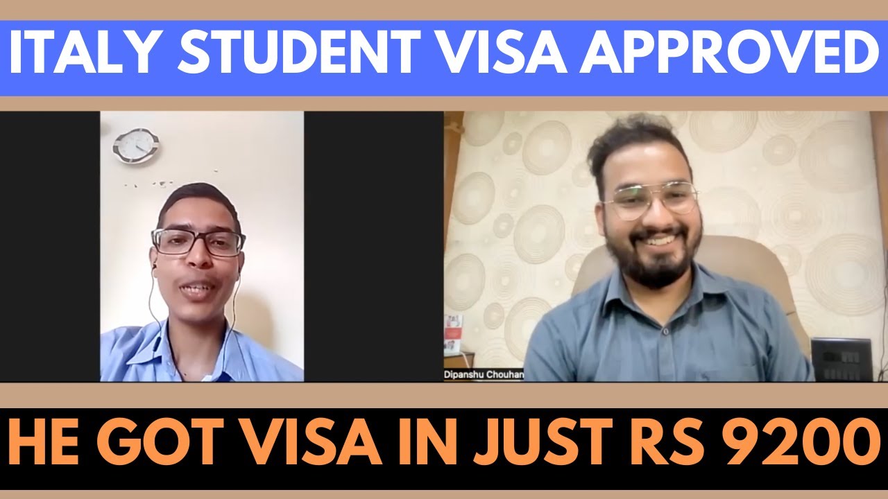 ITALY STUDENT VISA In just Rs 9200 ! Visa Interview questions ! 2022 Update! Study in italy