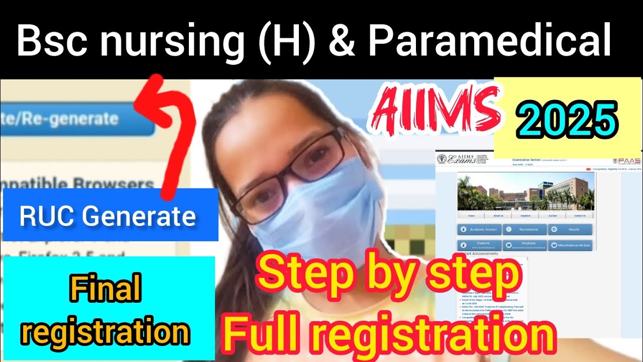 Full process Aiims bsc nursing application form 2025 | Ruc generate | Step by step full registration