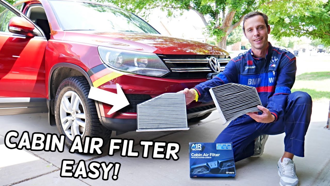 VW TIGUAN CABIN AIR FILTER REPLACEMENT LOCATION 2008 2009 2010 2011 2012 2013 2014 2015 2016 2017
