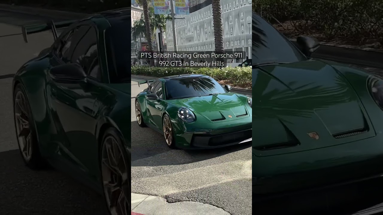 PTS British Racing Green Porsche 911 992 GT3 In Beverly Hills