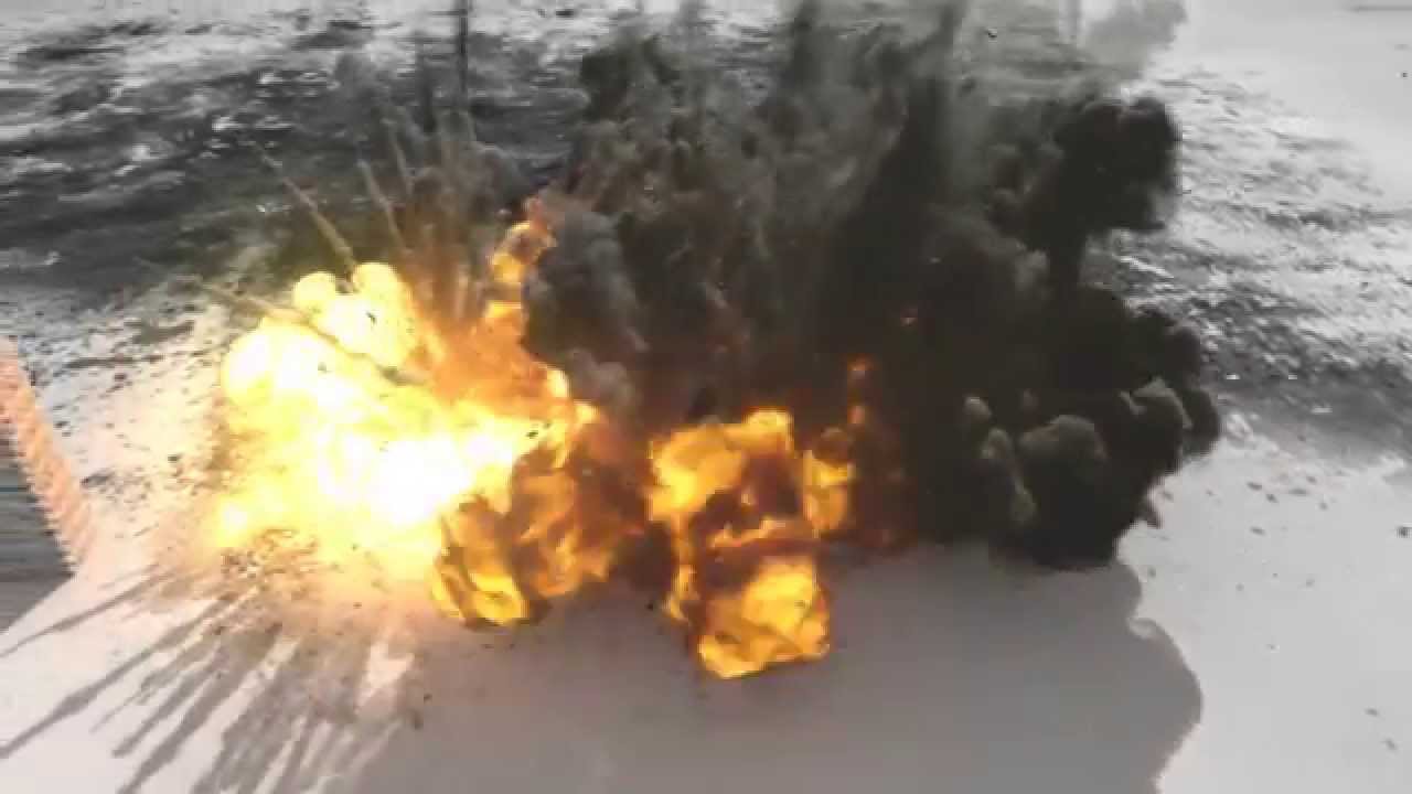 3DS Max FumeFx Test - Carpet Bombing Explosion