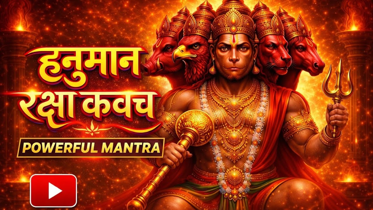 पंचमुखी हनुमान रक्षा कवच 🔱 Powerful Hanuman Mantra | भय, बाधा व नकारात्मक ऊर्जा से रक्षा