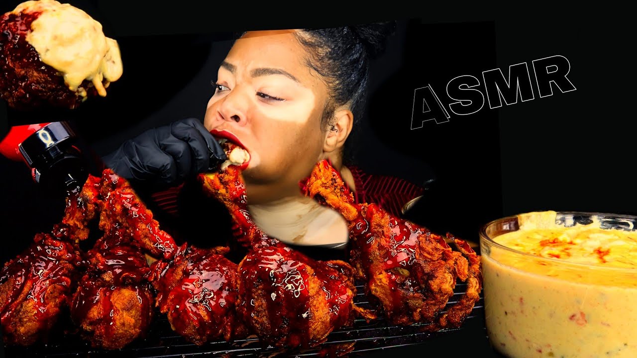 ASMR SPICY FRIED CHICKEN & CHEESE SAUCE MUKBANG (EXTREME CRUNCH) EATING SOUNDS | Mmm ASMR