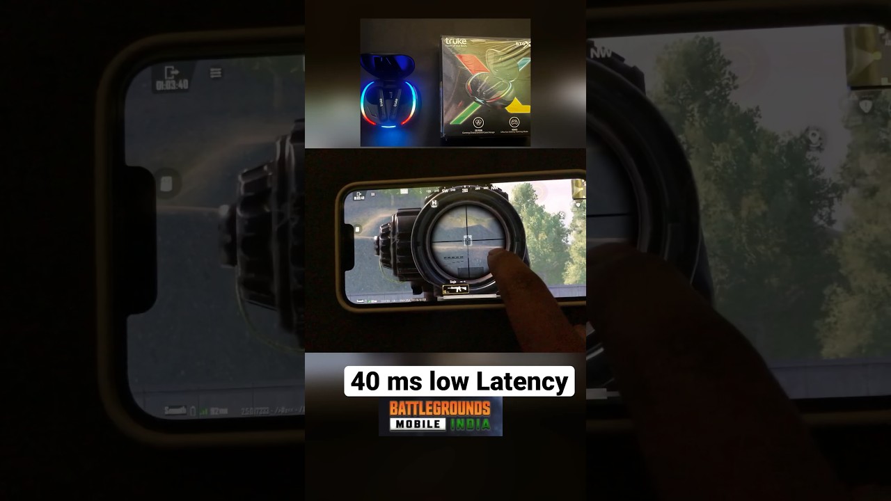 BGMI Latency test on Truke BTG X1 Gaming TWS ||40ms||#bgmi #battlegroundmobileindia #Truke earbuds
