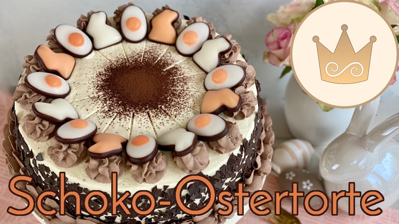 SCHOKO-SAHNETORTE! 😋 OSTERTORTE mit SCHOKOPUDDING-KONDITORCREME OHNE EI! 👌🏻 REZEPT von SUGARPRINCESS