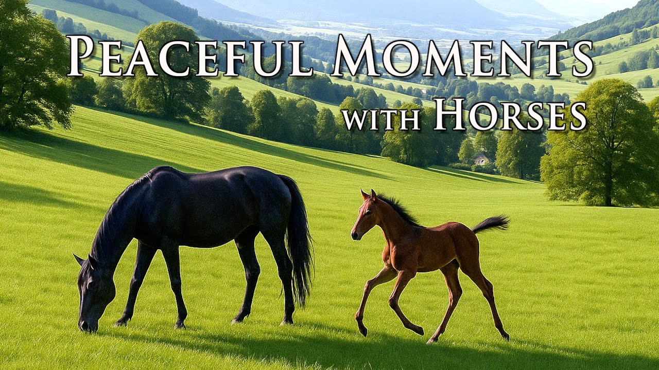 Peaceful Pasture Life in Switzerland – A Mare and Her Foal 🐎 | ASMR 🇨🇭 Swiss Countryside