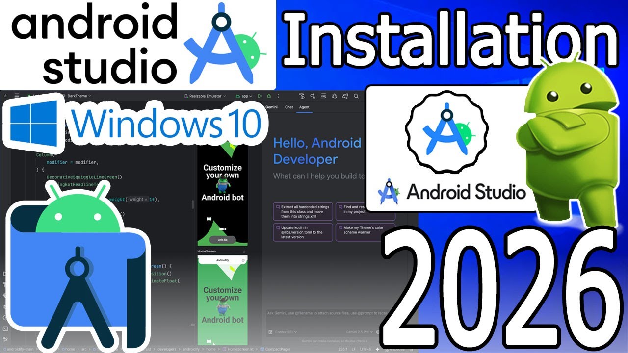 Как установить Android Studio на Windows 10 [Обновление 2026 года] Запуск Android-приложений на м...