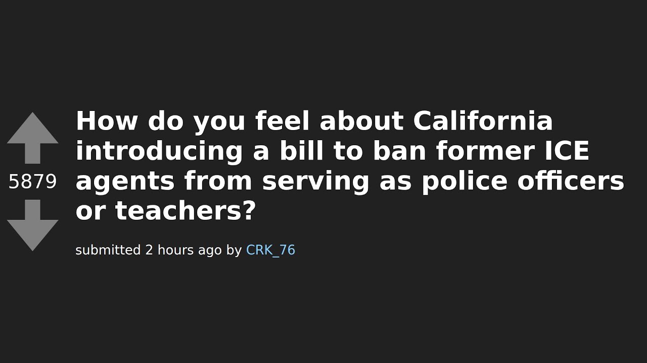 Reddit Reacts: Californians Sound Off on Controversial Ban for Former ICE Agents!
