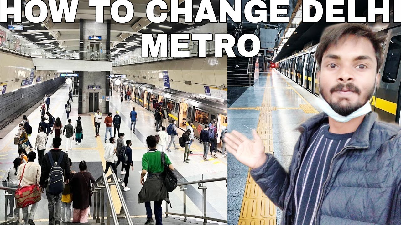 How to change Delhi Metro Train | Hauz Khas Metro Station Yellow Line to Magenta Line Nightlife All