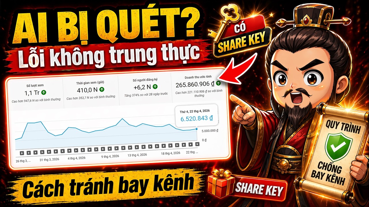 YouTube Qu&eacute;t K&ecirc;nh AI 2026 C&aacute;ch Tr&aacute;nh Lỗi Kh&ocirc;ng Trung Thực & Share Key View Ngoại