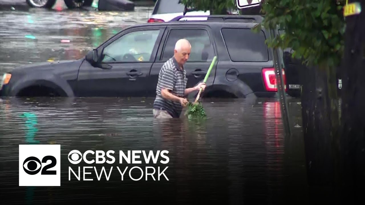 Storm floods streets in Elizabeth, New Jersey