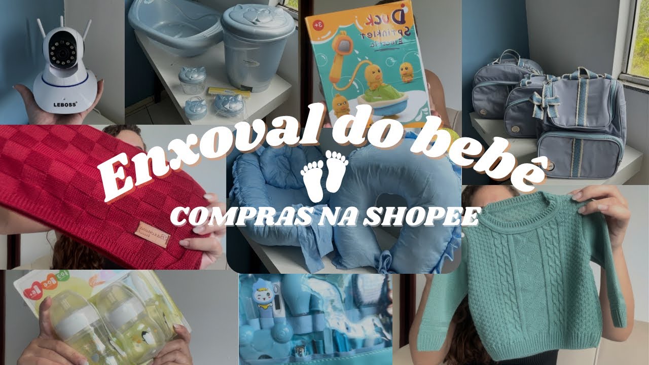 COMPRINHAS NA SHOPEE: Enxoval do bebê, mala maternidade, mamadeira, roupinhas, banheira e+…