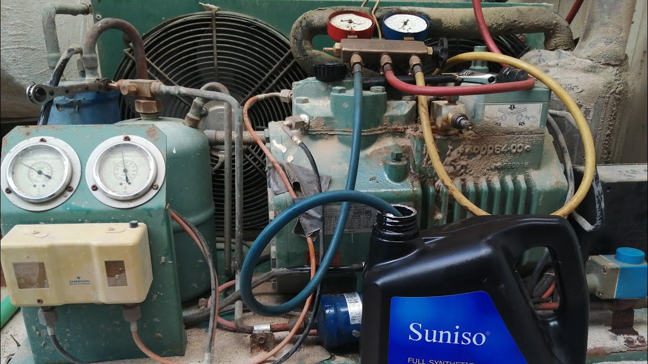 طريقة تغير زيت كمبروسور غرفة التجميد بدون فقد الشحنهChange the compressor oil without