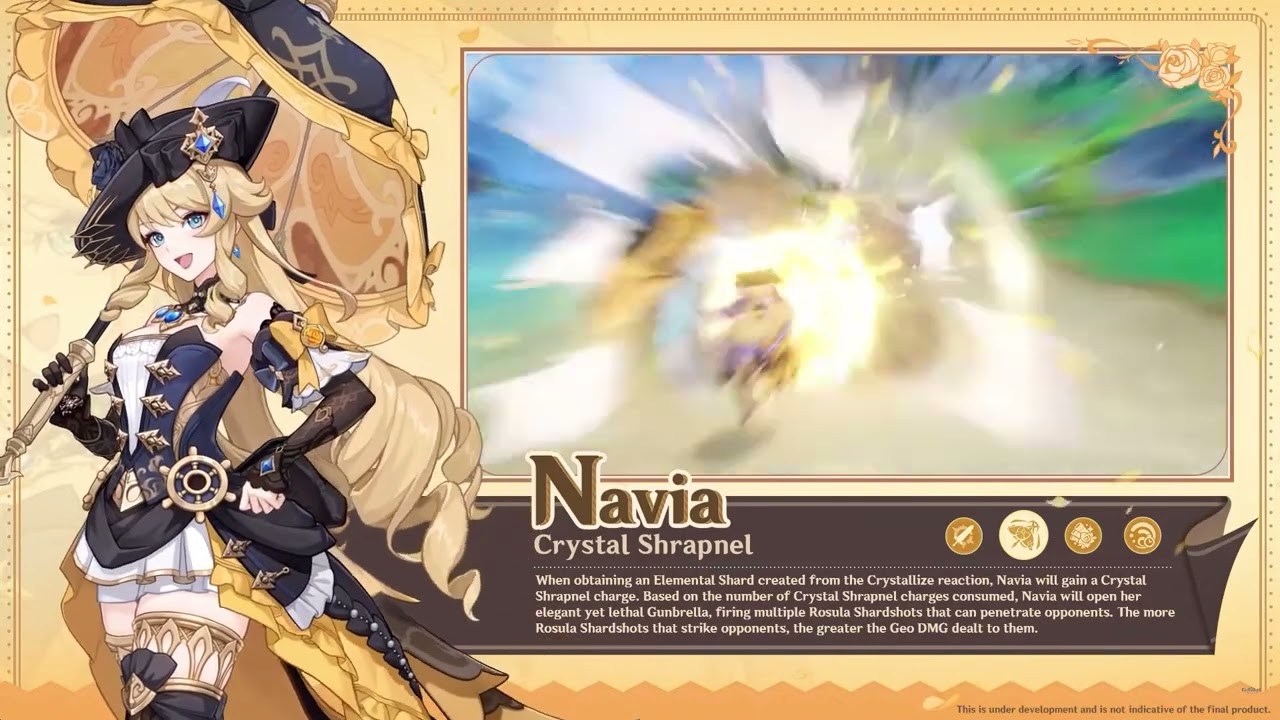 Navia Gameplay & Skill Genshin impact 4.3