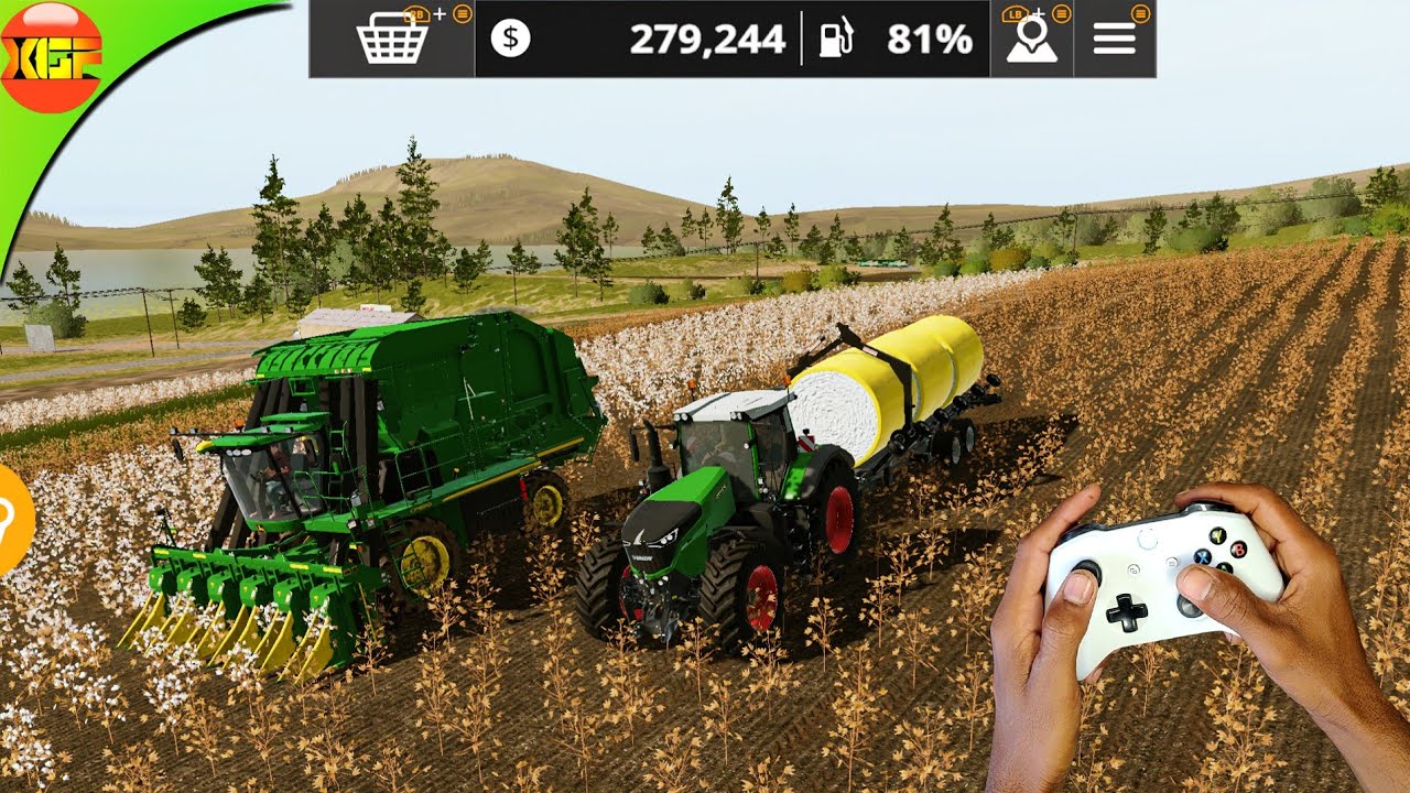 John Deere CP690 Cotton Harvester Gameplay With Xbox Controller Handcam