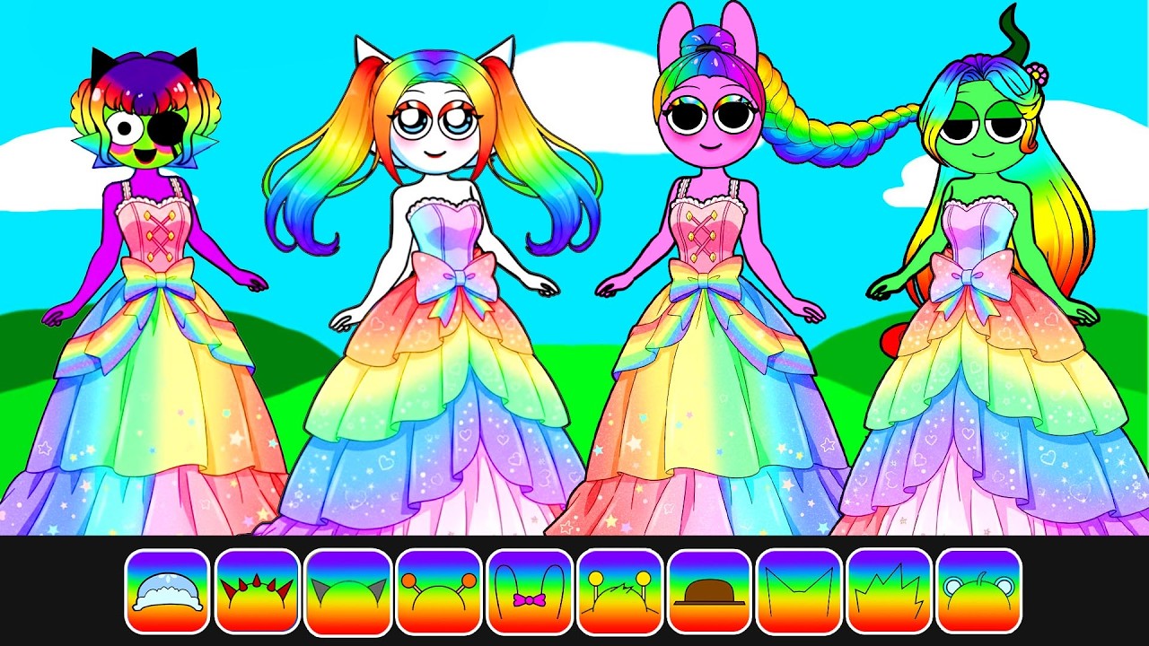 Sprunki Song: RAINBOW PRINCESS MAKEOVER BATTLE — FULL COLOR TRANSFORMATION | Paper DIY
