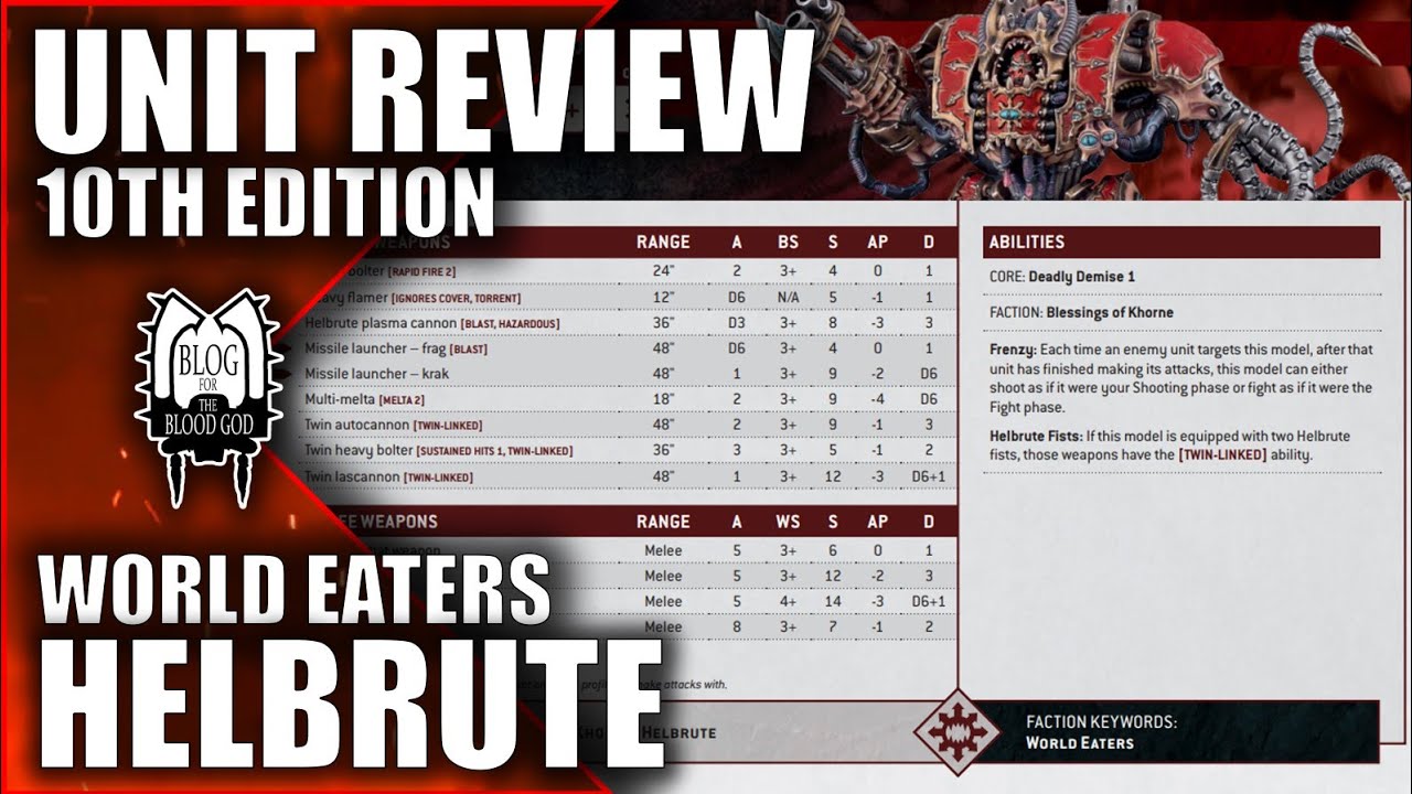 Обзор данных Helbrute — 10-е издание — World Eaters