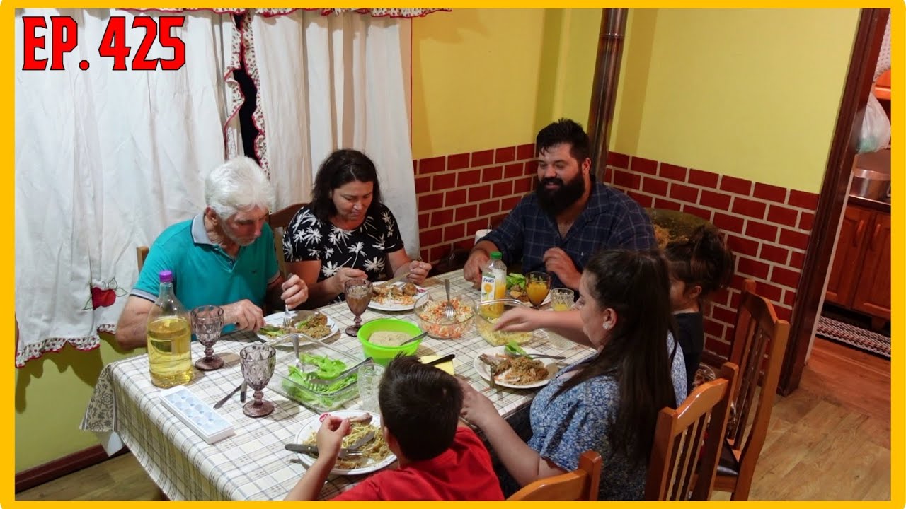fomos jantar na casa do vô gaio // risoto de galinha no disco de arado