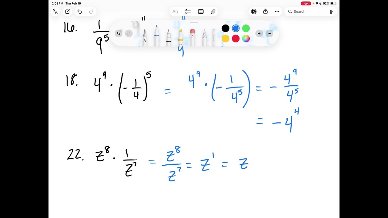 Algebra 1 8.2 Apply Exponent Properties Involving Quotients