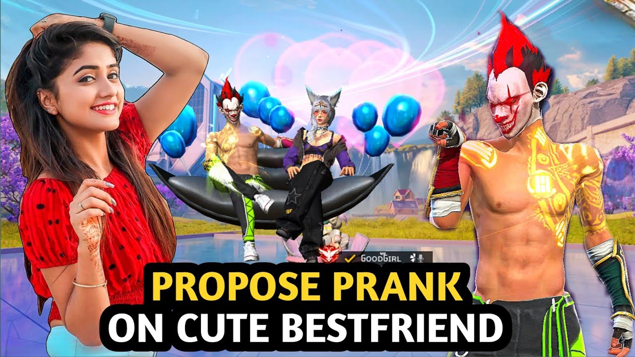 Propose Prank On My Cute Bestfriend 😍 ( I LOVE YOU ) V Badge Girl Shocked 🤯 - Garena Free Fire