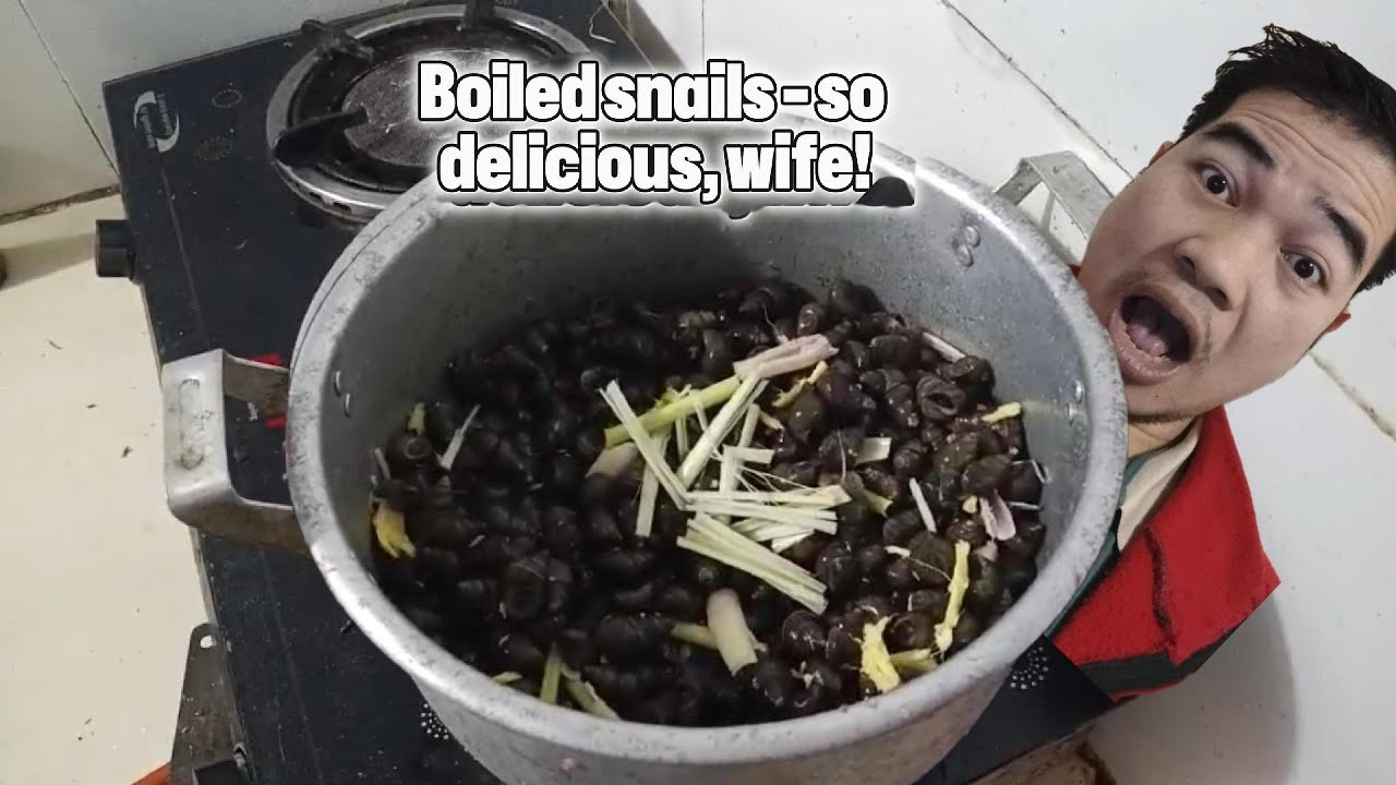 A pot of incredibly delicious boiled snails.