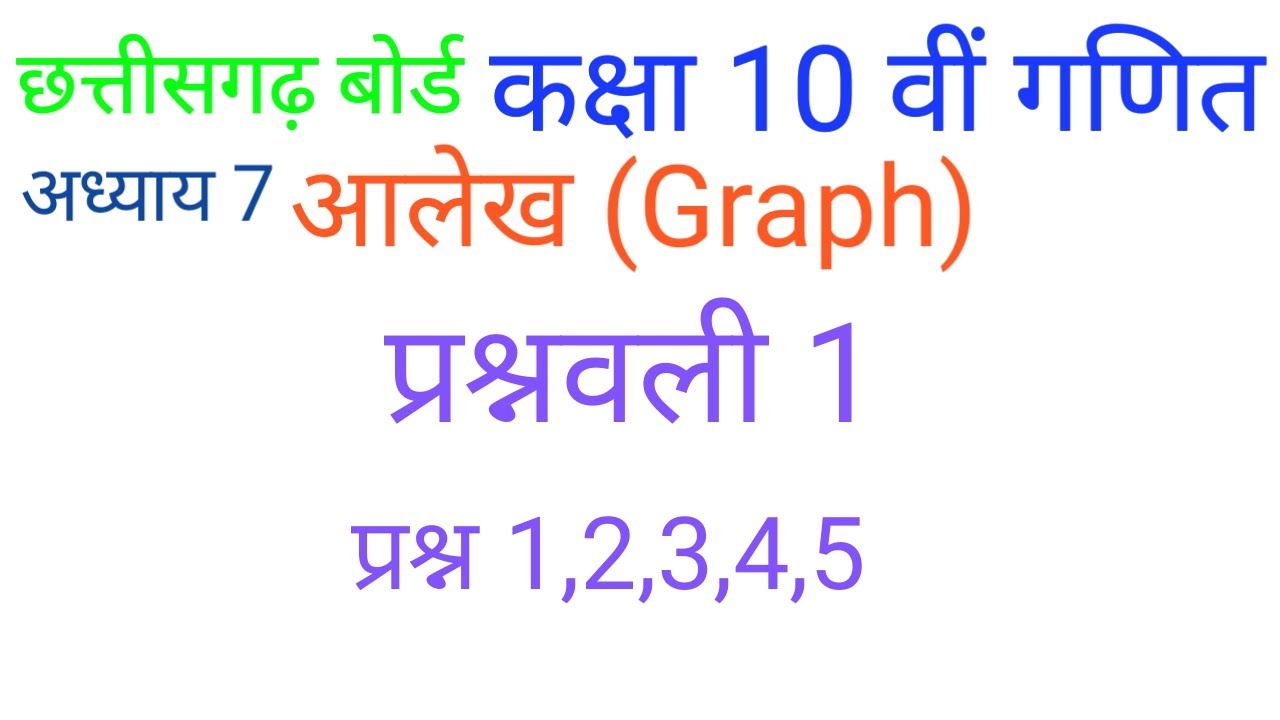 आलेख प्रश्नावली 1  प्रश्न 1,2,3,4,5 | graph | cg board class 10th maths