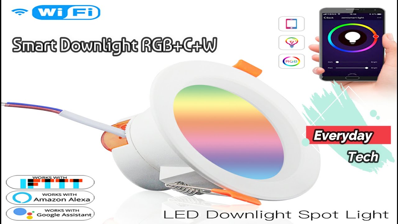 LED Smart RGB+C+W Downlight 7W works with Alexa & Google Home