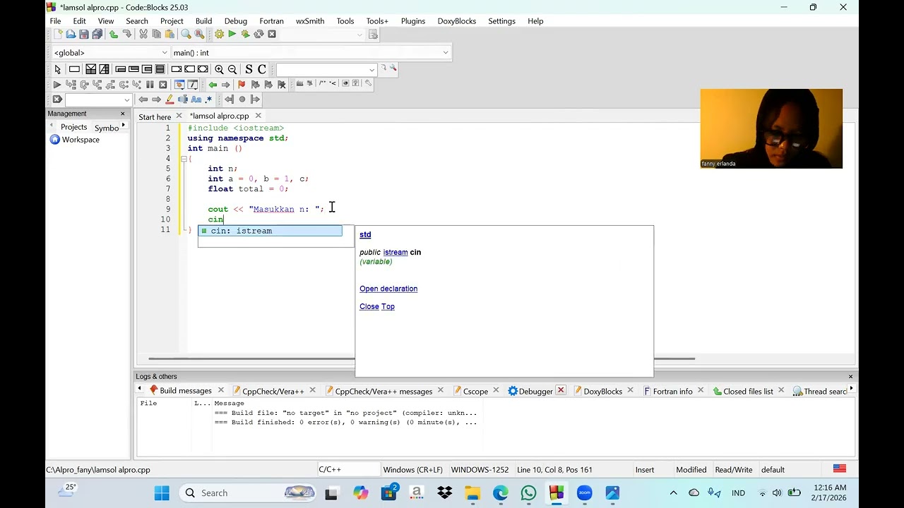 ALPRO 2026 | BAB IV Part 1 | Fany Erlanda | 09 | (08011382530090) | Nomor 3