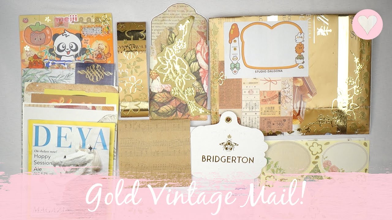 Sending Gold Vintage Mail 🥰❤️#kawaiistationery #sticker #happymail