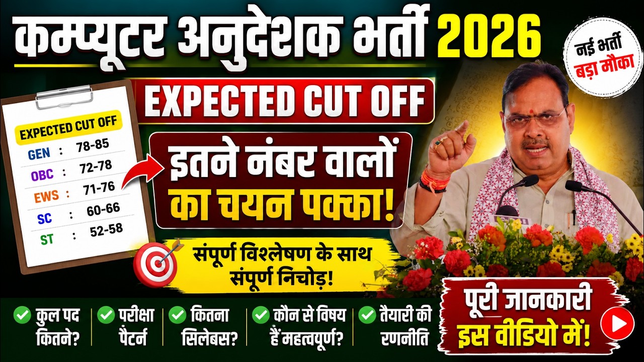 Computer Anudeshak Cut Off 2026 | Expected Cut Off | Computer Instructor 2026 Cut Off