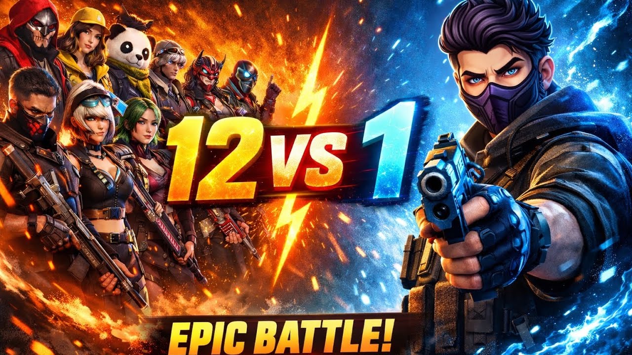 🔥 12 PRO SQUAD vs 1 GOD PLAYER😈|UNBELIEVABLE CLUTCH in Free Fire!|Cs Rank🔱#trending#video#gaming#new