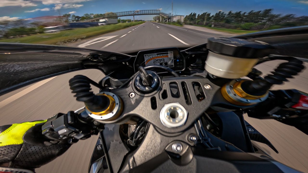 YAMAHA YZF R1M POV PURE SOUND - FAST RIDING - SUNSET RIDE - 4K