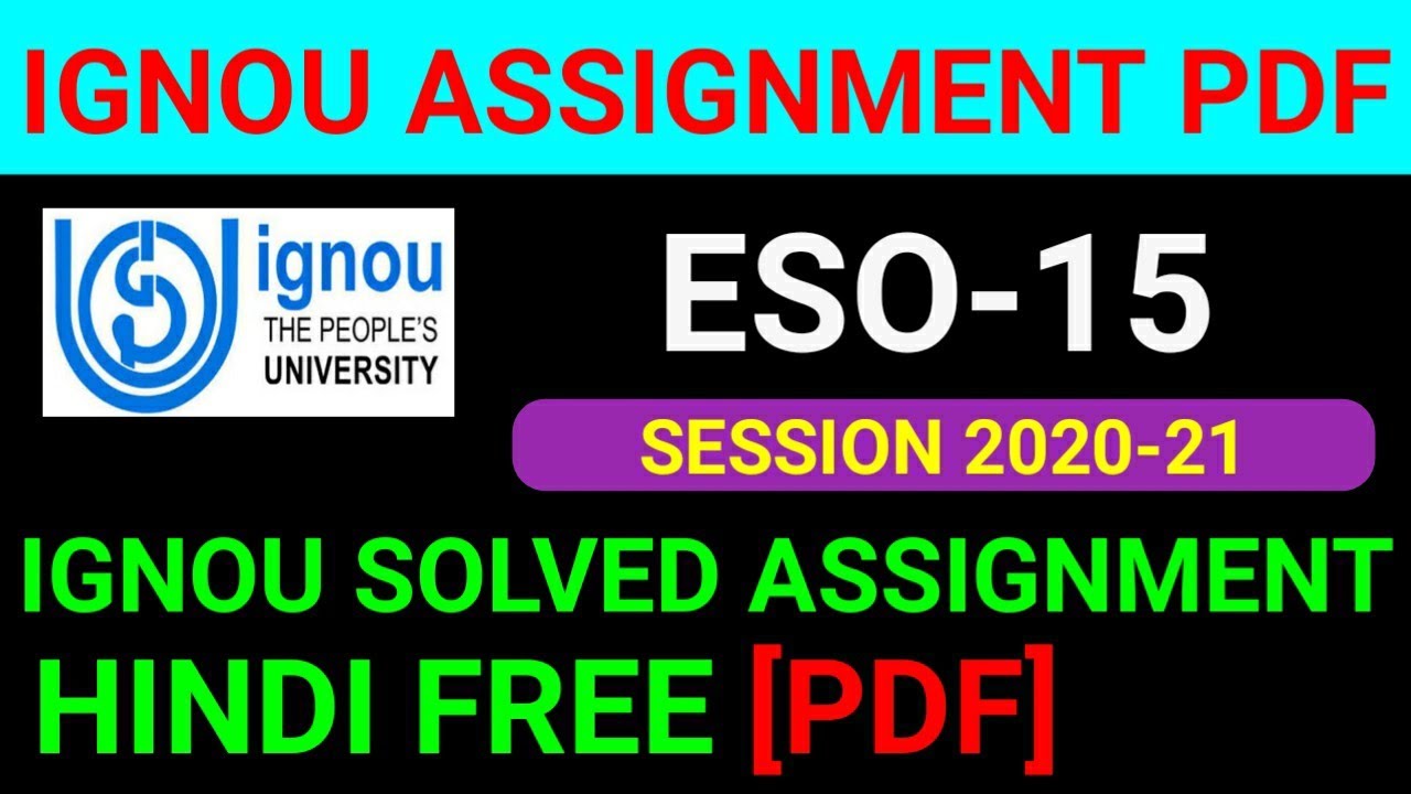ESO-15 Solved Assignment 2021, ESO 15 Solved Assignment 2020-21 in Hindi, ESO 15 Assignment