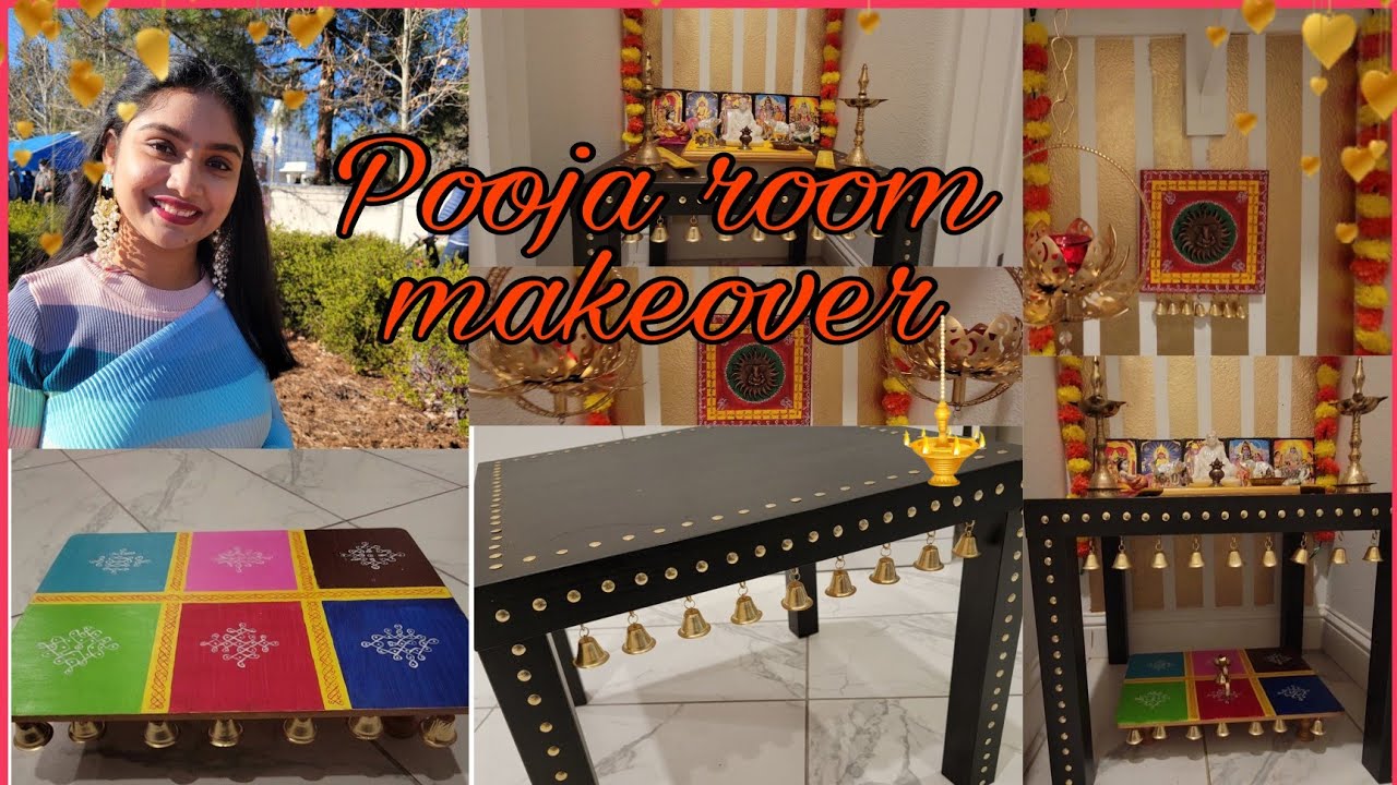 Simple Pooja Room Makeover || puja room decoration||DIY|| tape painting|| small pooja room decor||