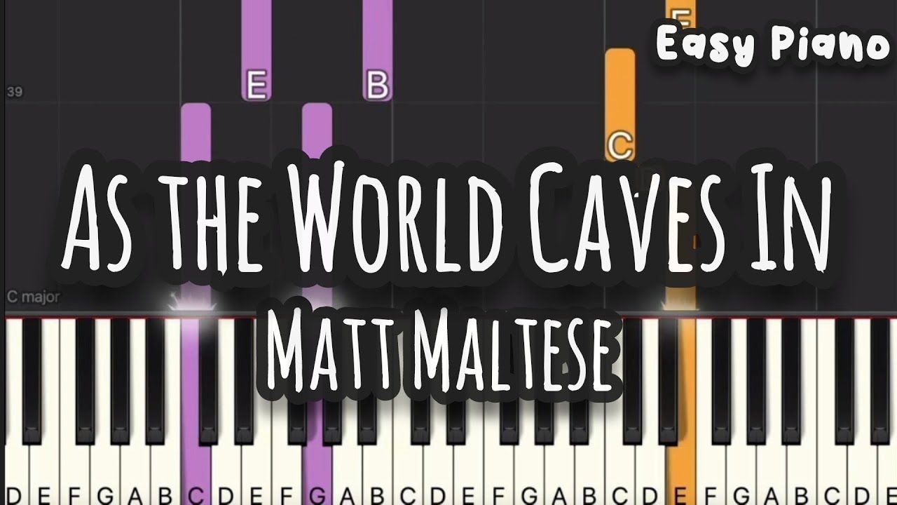 Matt Maltese - As the World Caves In (Easy Piano, Piano Tutorial) Sheet